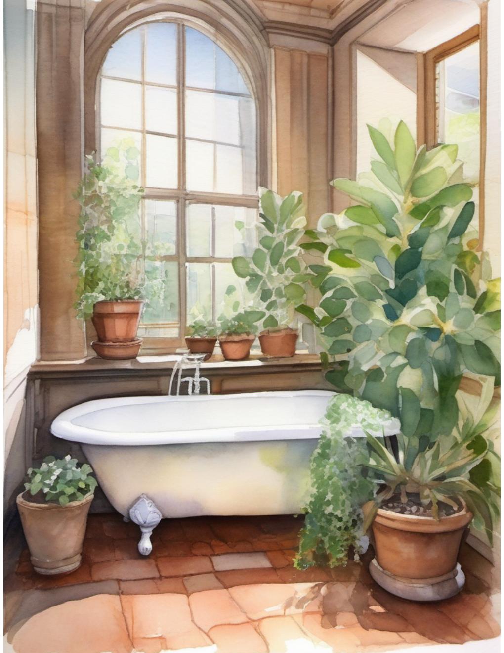 Actual inside page from Cozy Places watercolor book