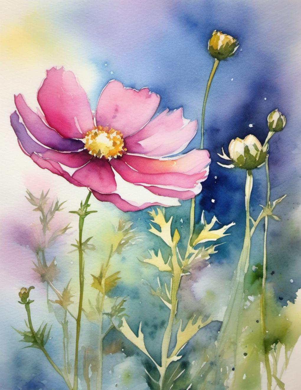 Actual inside page from Flowers & Leaves watercolor book