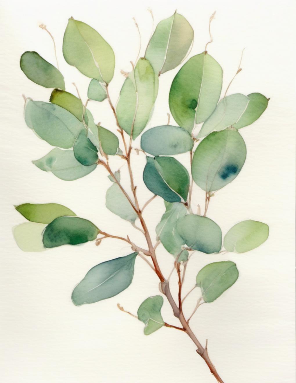 Actual inside page from Flowers & Leaves watercolor book