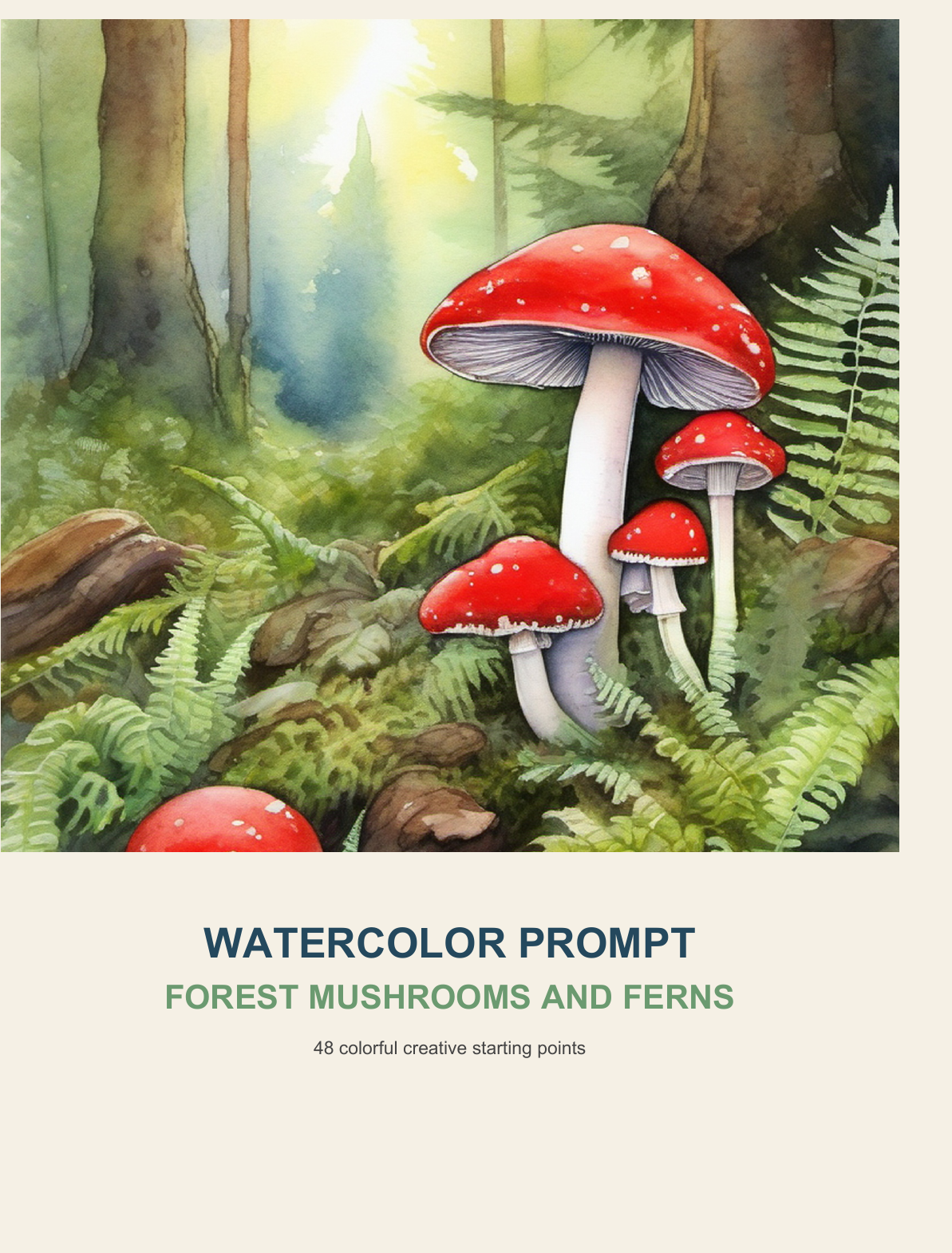 Forest Mushrooms and Ferns watercolor book