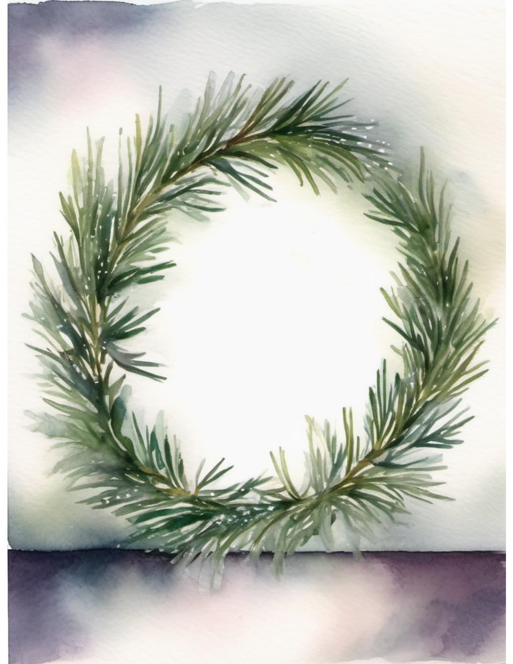 Actual inside page from Winter Wreaths & Garlands watercolor book
