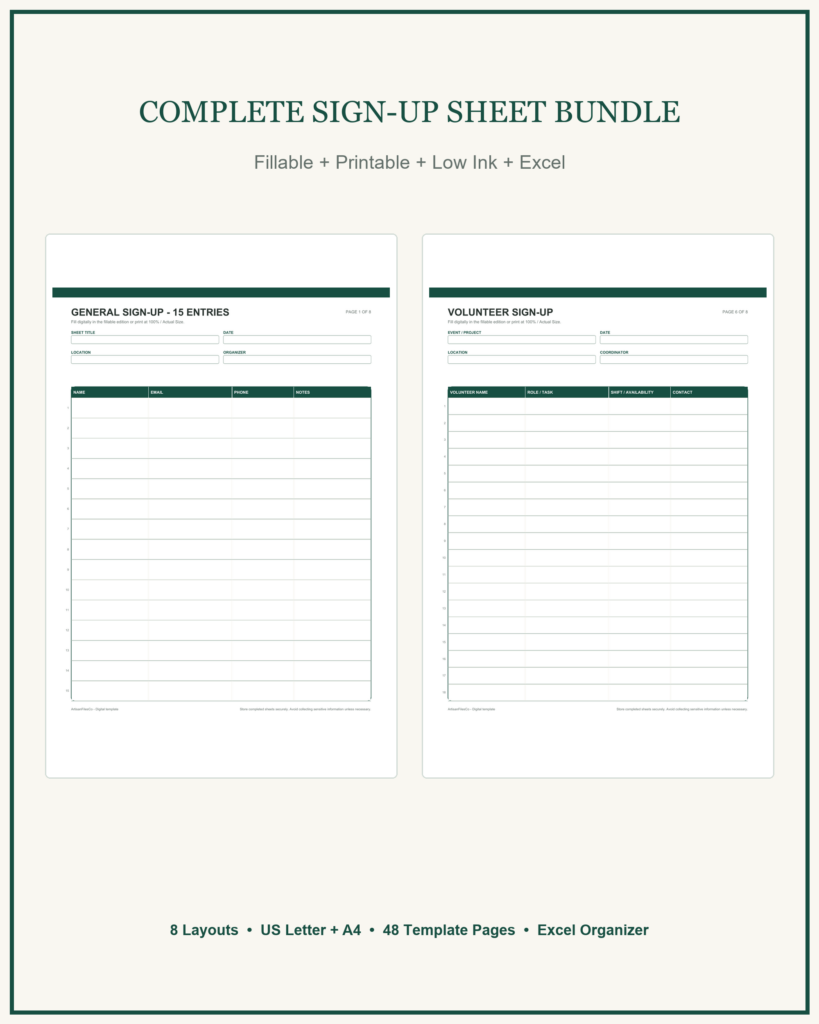 Complete Sign-Up Sheet Bundle preview 1
