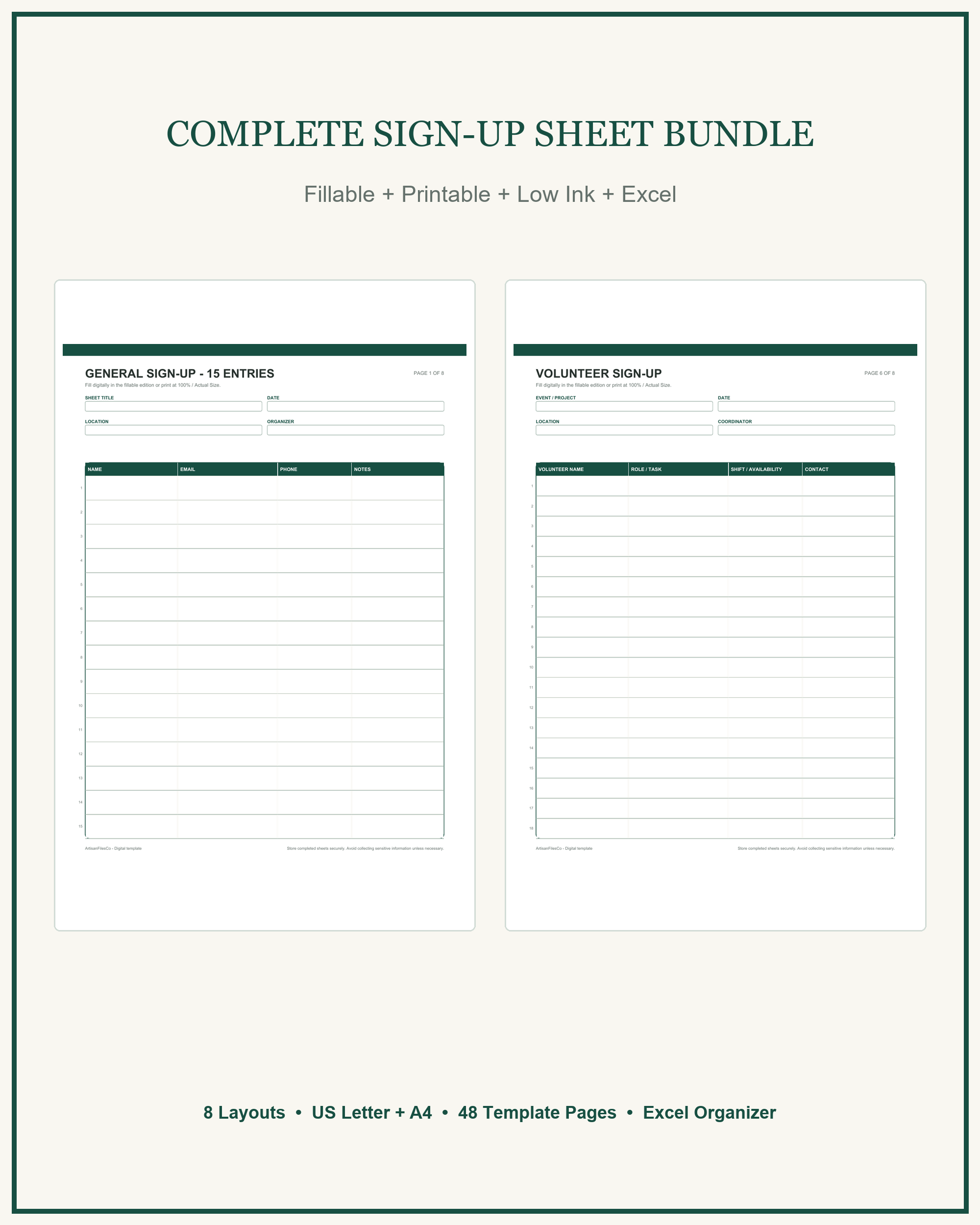 Complete Sign-Up Sheet Bundle preview 1